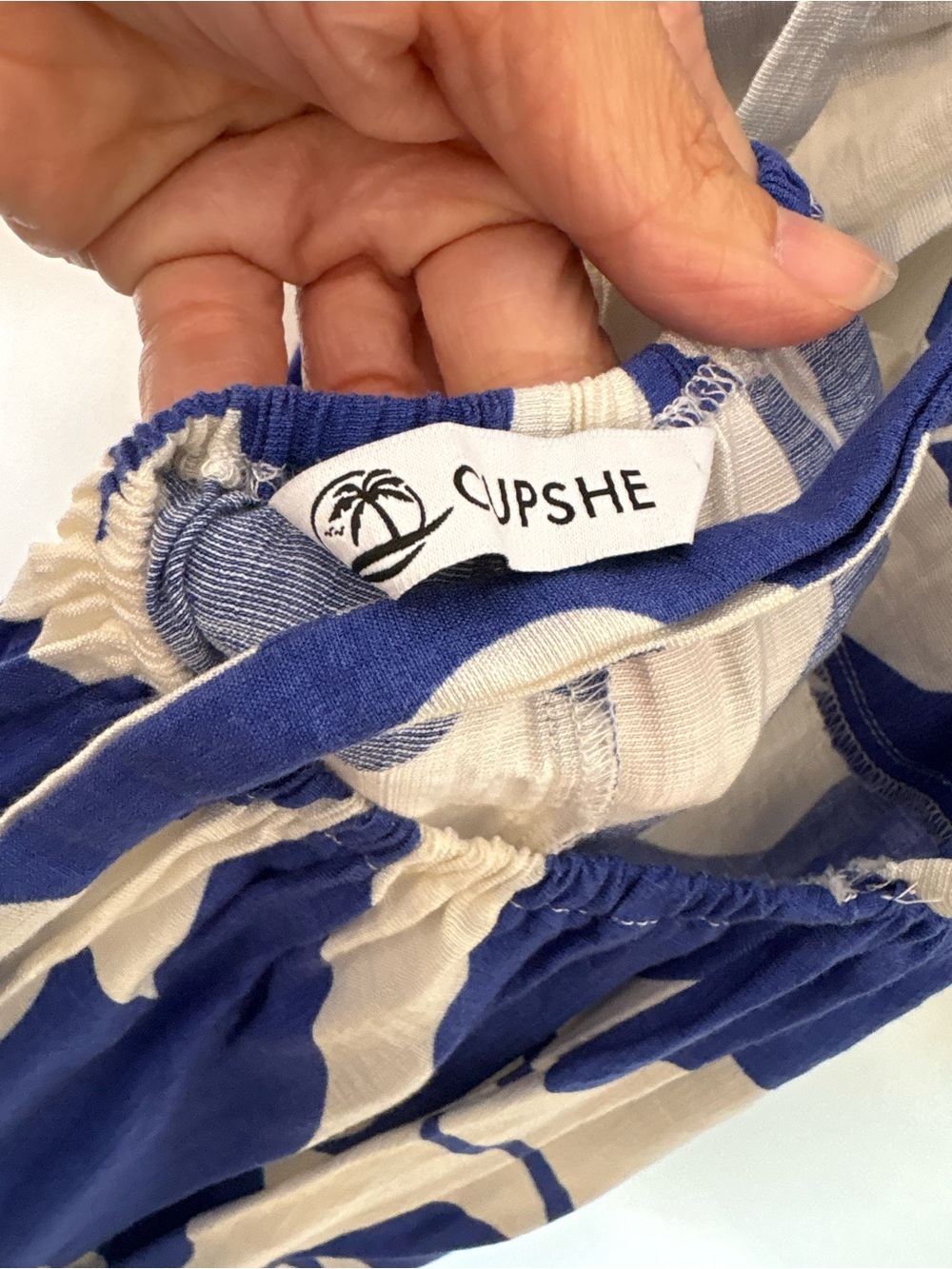 Cupshe Royal Blue and White Maxi Dress with Side Slit - Picture 5 of 13